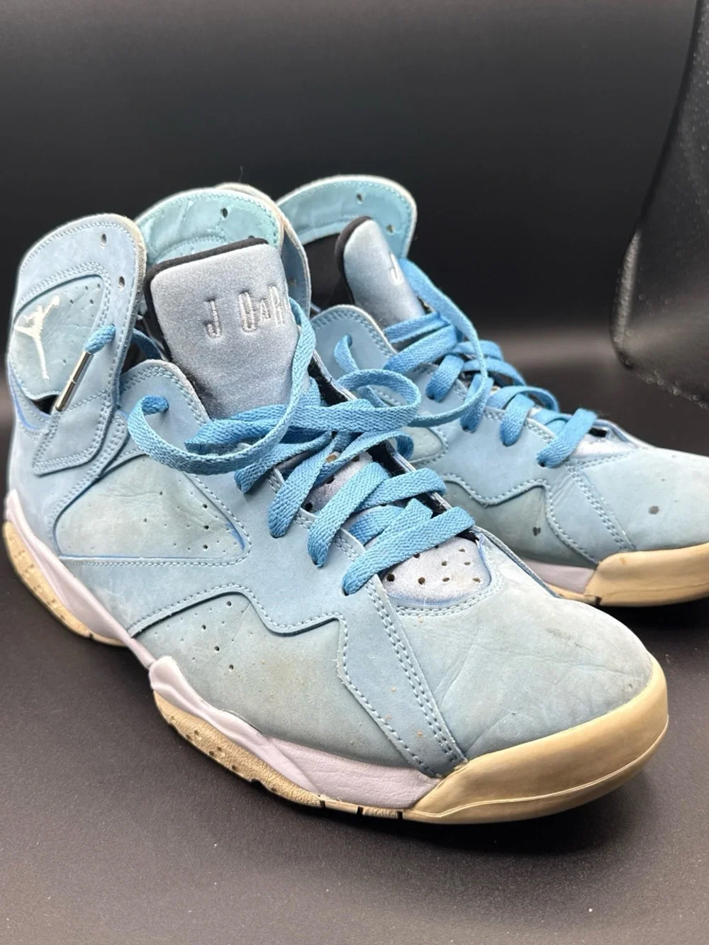 Jordan Light Blue and Black High-Top Sneakers